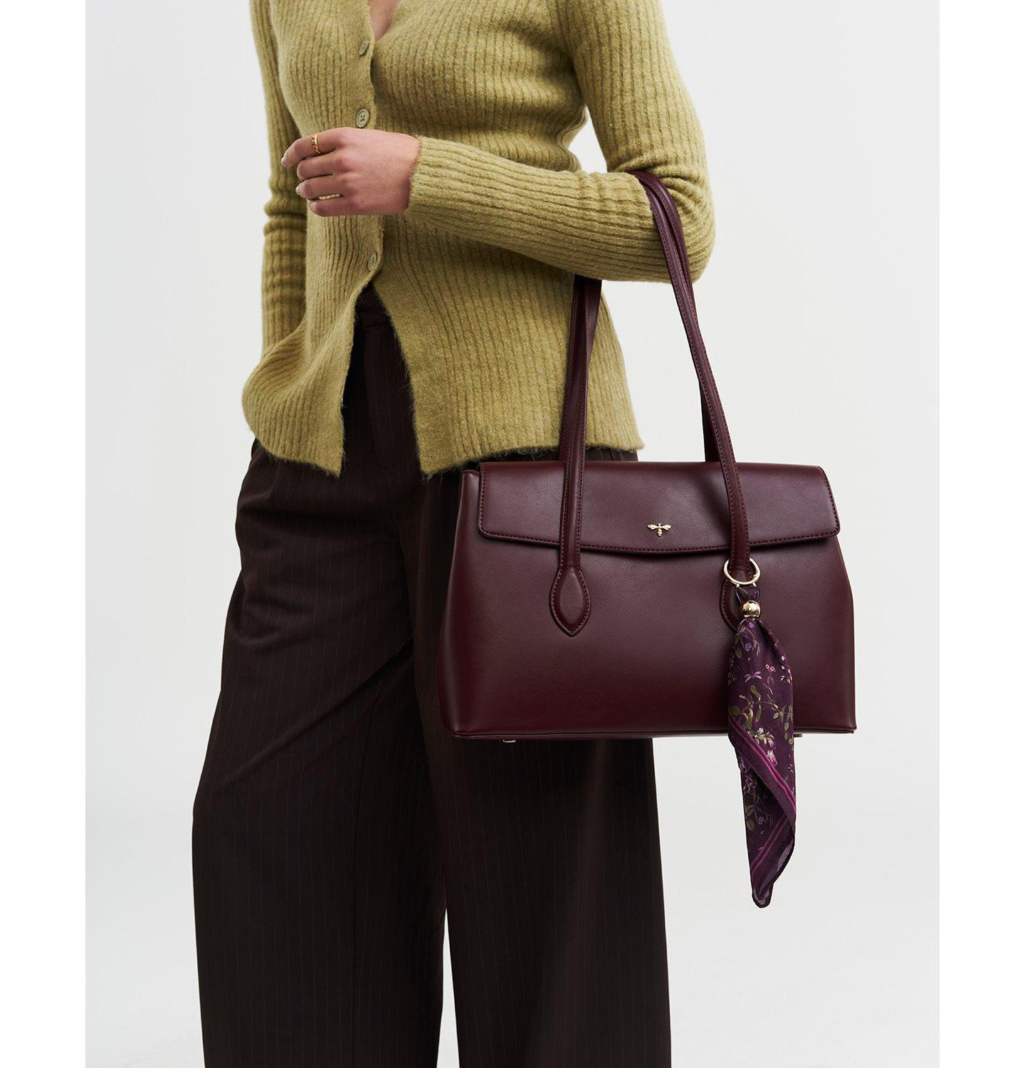Женская сумка Fable England Romilly Shoulder, цвет: Бордовый — фото 3