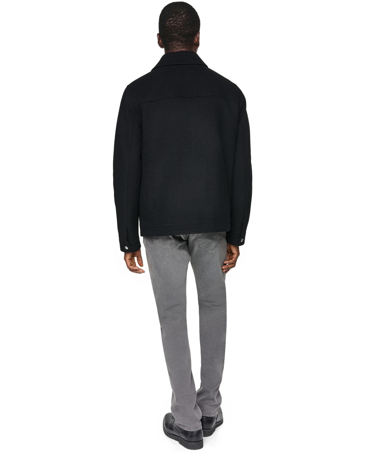 Men's Wool-Blend Classic-Fit Shirt Collar Jacket