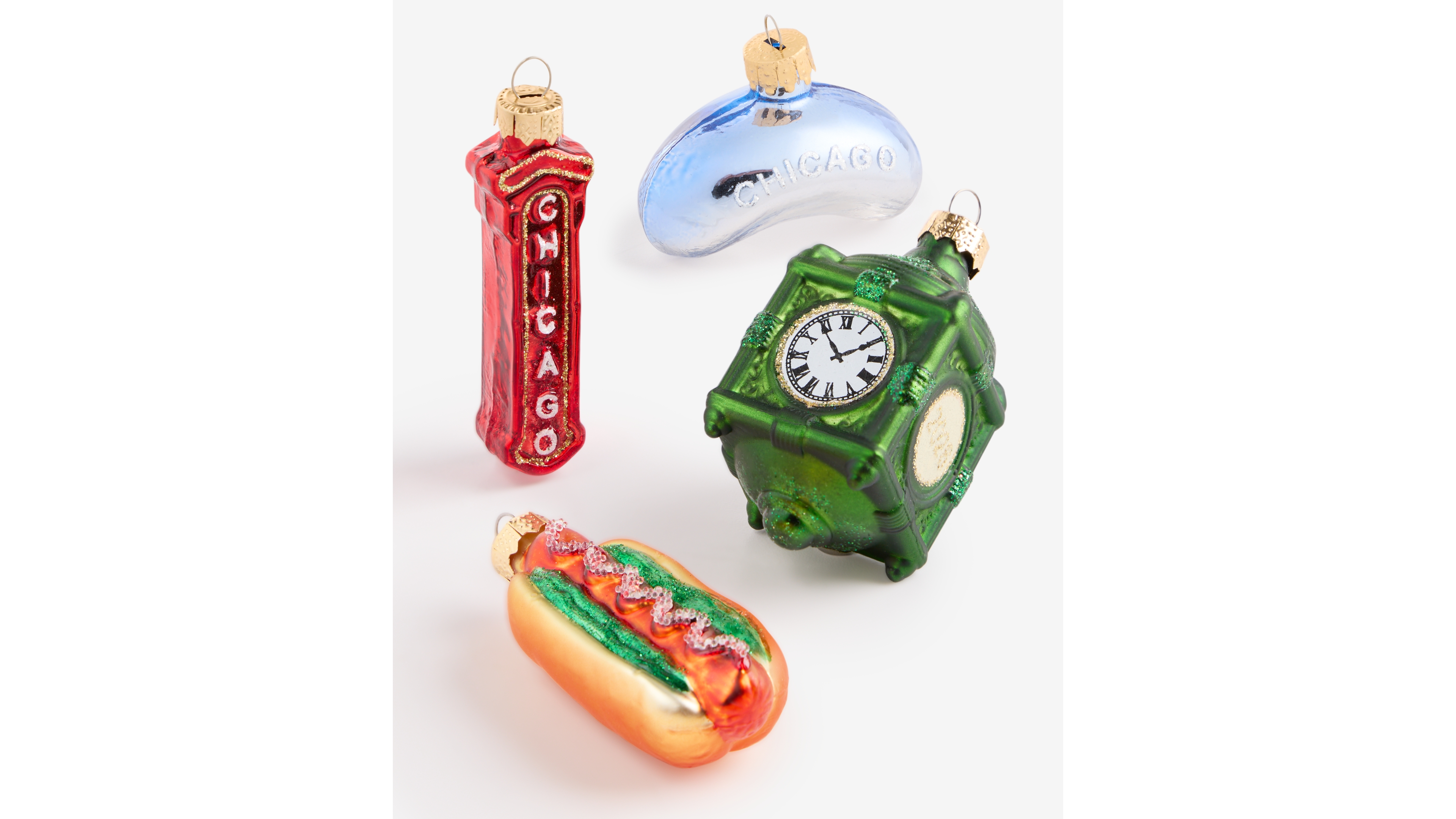 Holiday Lane Heritage Chicago Small Glass Figure Ornaments, Set of 4, Macy's Exclusive