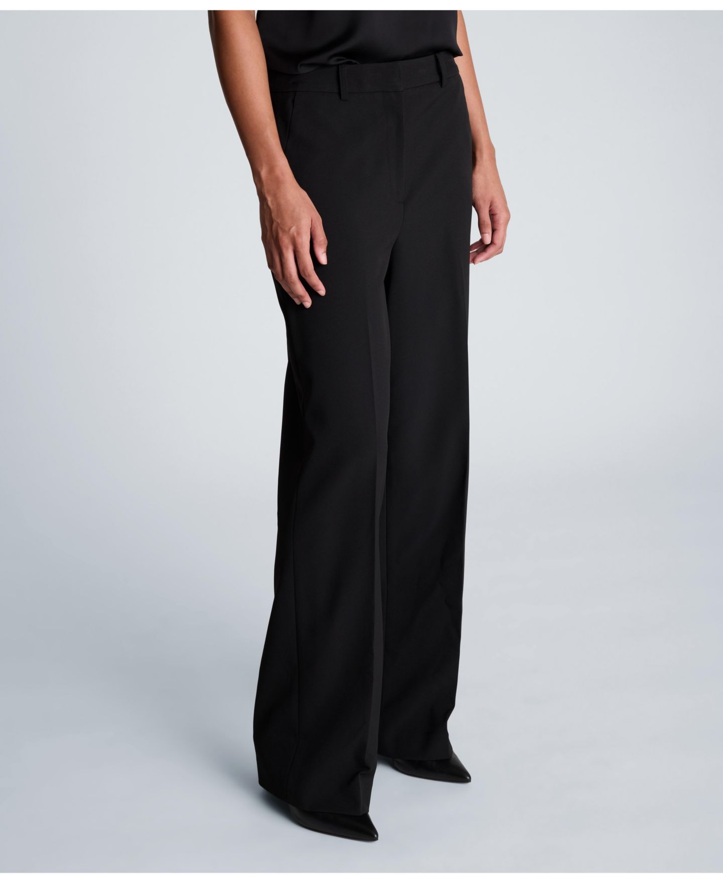 Женские брюки Kenneth Cole Luxe Stretch Twill High Rise Wide-Leg, цвет: Чёрный — фото 3
