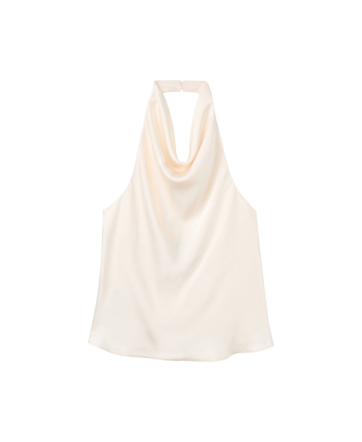 Женский топ Mango Satin Draped Halter Neck Sleeveless, цвет: Экрю — фото 1