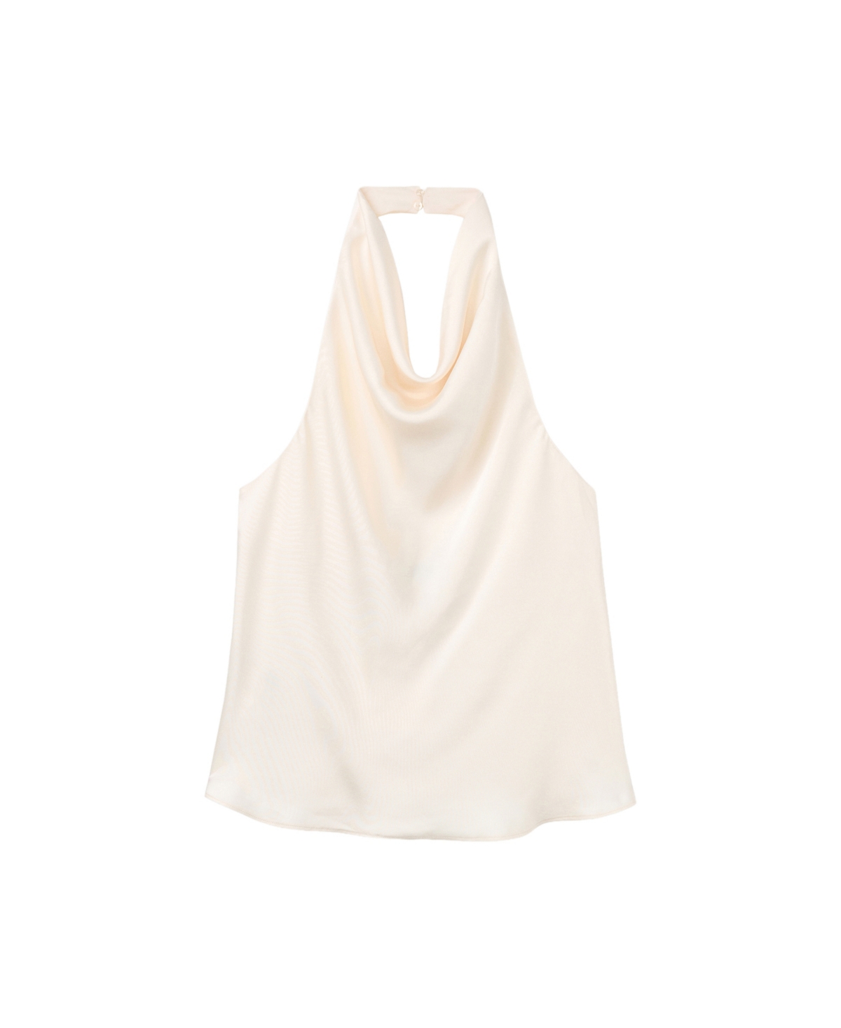Mango Women's Satin Draped Halter Neck Sleeveless Tank Top