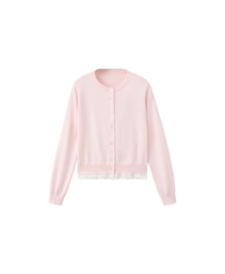 Women's Lightweight Lace Detail Knit Cardigan