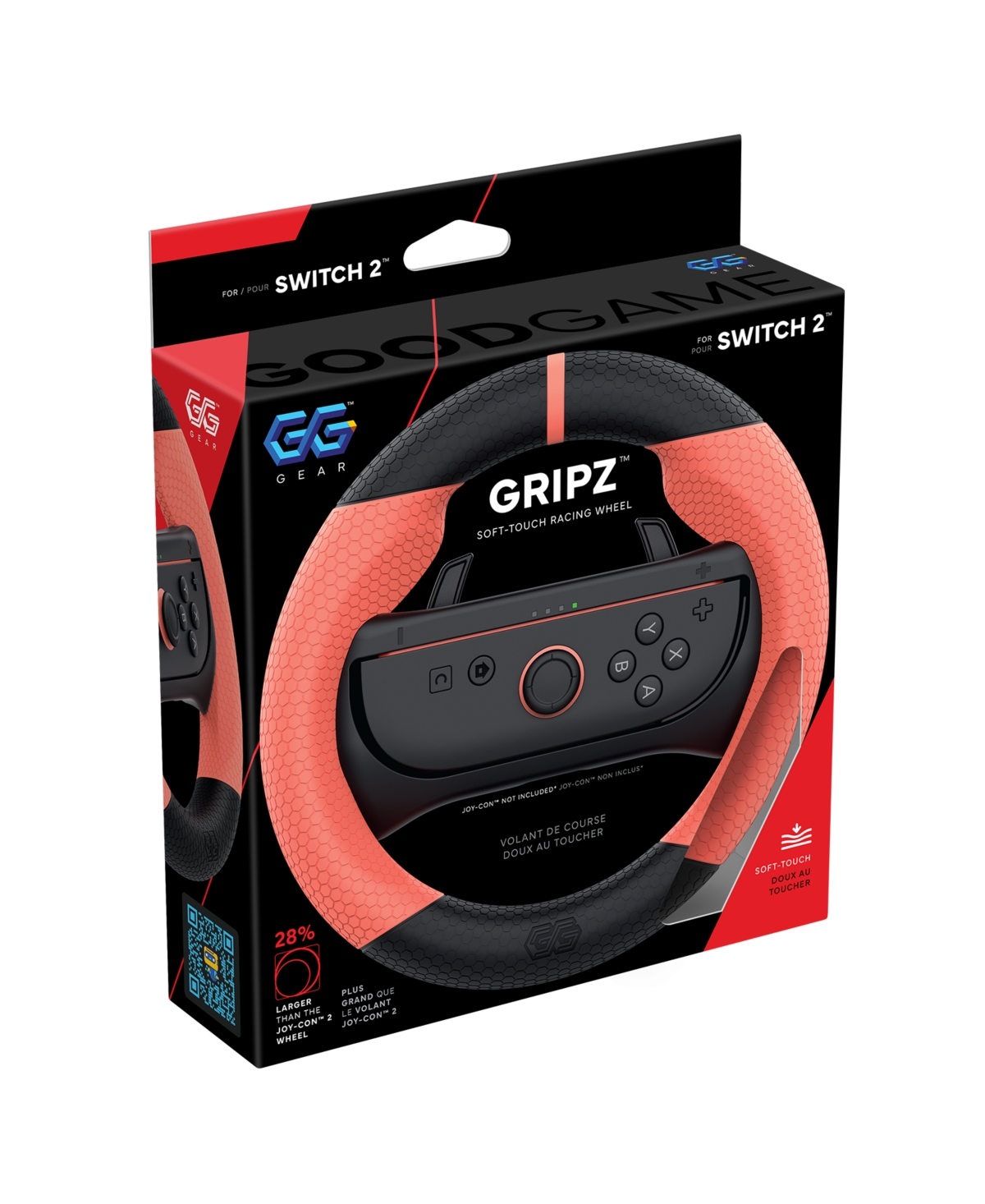 Gg Gear Gripz Wireless Hall-Effect Racing Wheel and Controller, 2-Piece Set for Nintendo Switch 2
