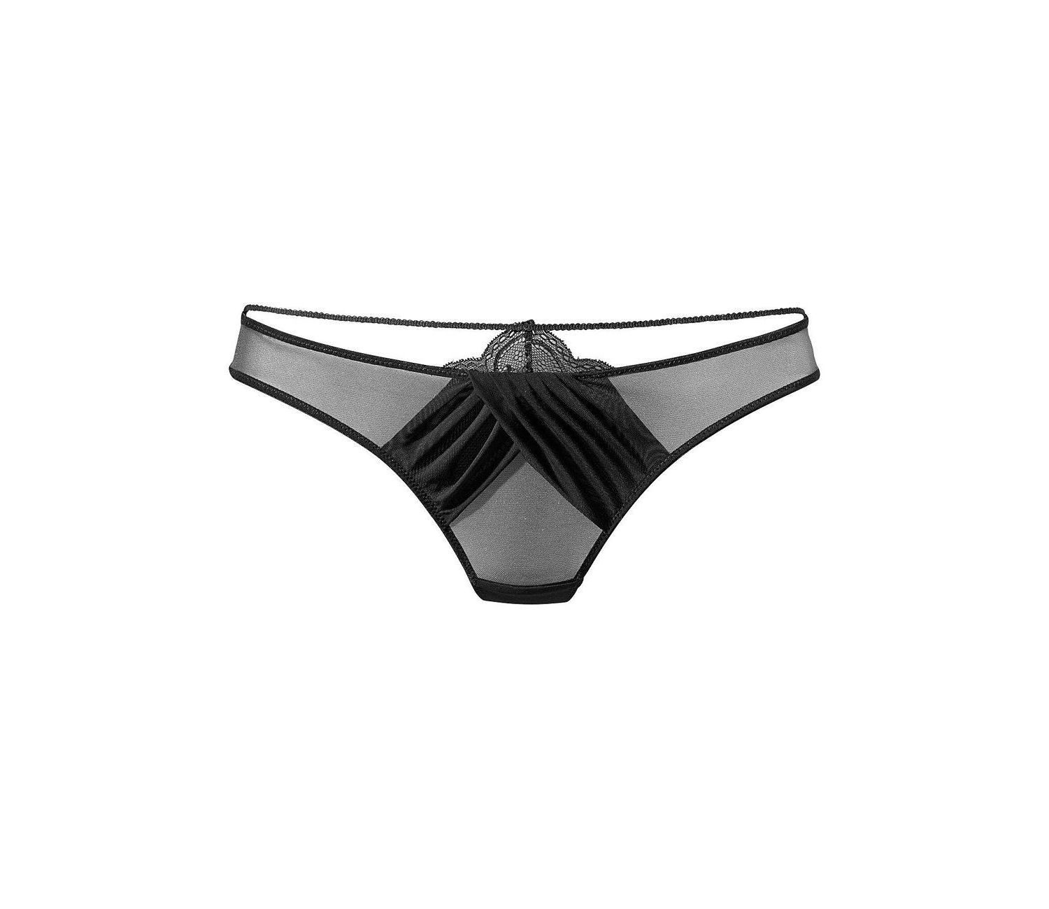 Women's Sheer Panty Lace Low-Rise Minimal-Coverage Thong Underwear