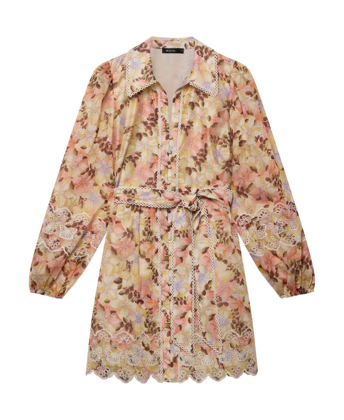 Mint Velvet Women's Floral Print Scallop Hem Mini Dress