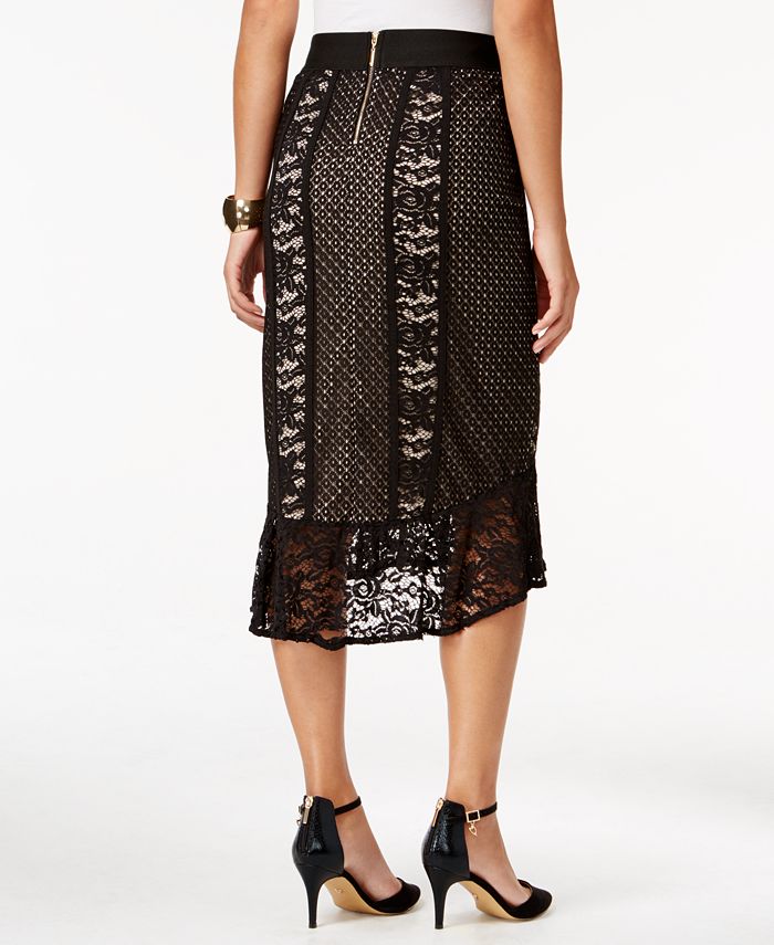 Thalia Sodi Lace Flounce High-Low Skirt, Created for Macy's - Macy's