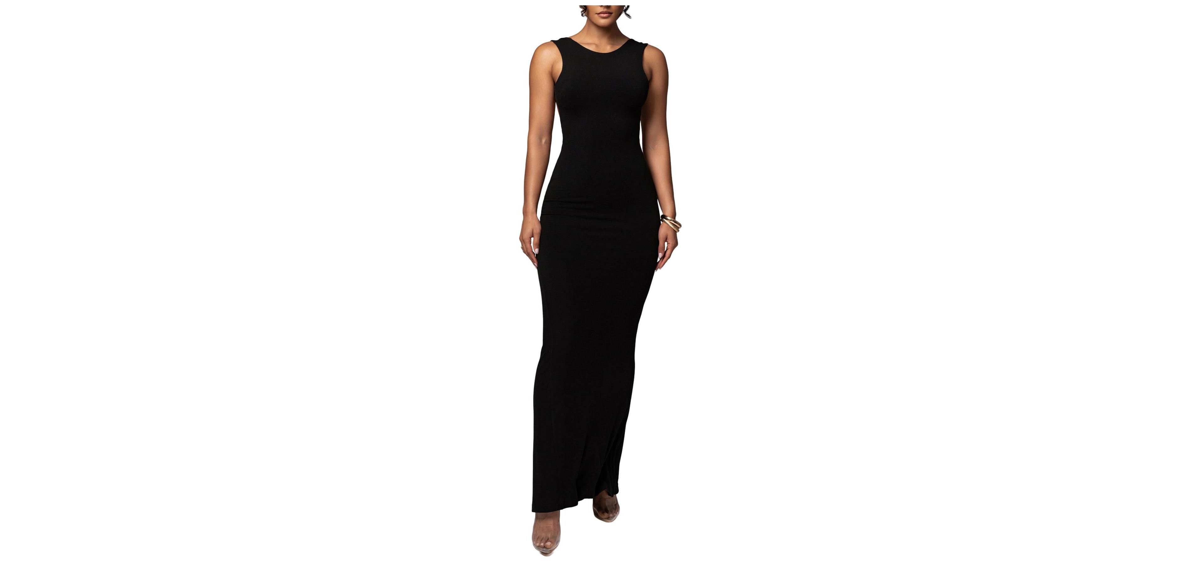 Jluxlabel Women's Front and Center Open Back Ruched Maxi Dress