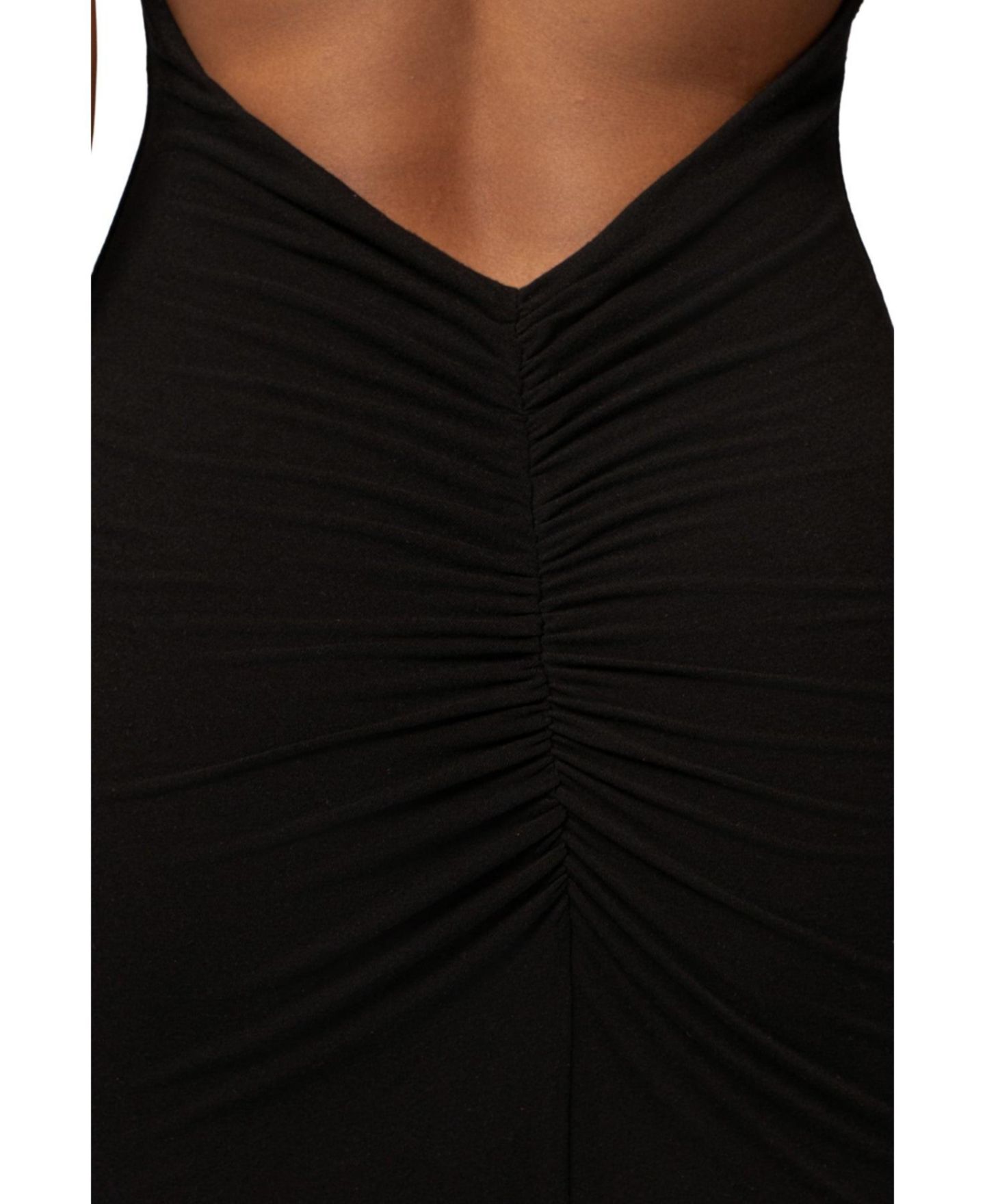 Женское платье JLUXLABEL Front and Center Open Back Ruched Maxi, цвет: Чёрный — фото 10