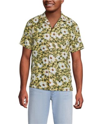 Men's Short Sleeve Linen Hawaiian Camp Collar Shirt
