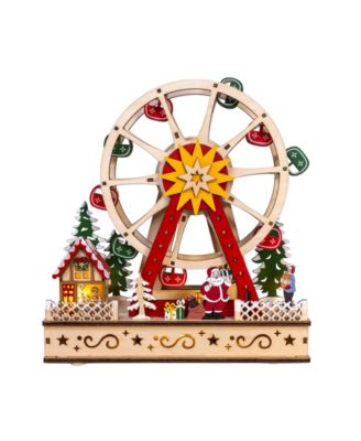 Warm White LED Ferris Wheel With Santa