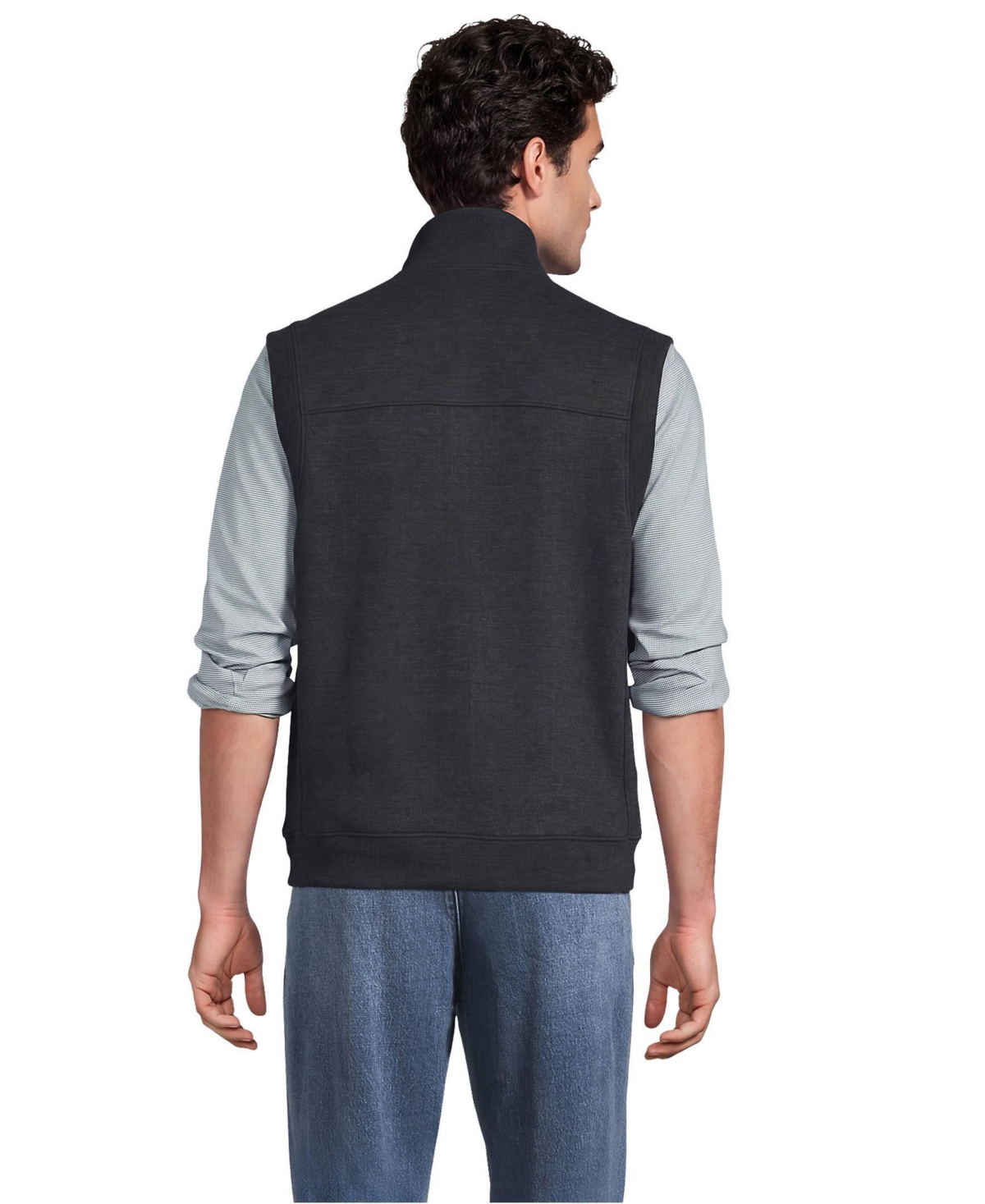 Lands' End Men's Bedford Rib Full Zip Vest