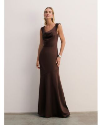 Women's Amorosi Cowl Neck Fit & Flare Sleeveless Gown