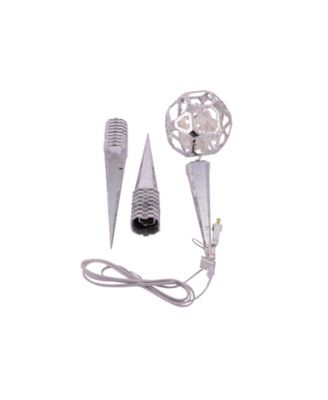 24" Warm White LED Silver Crackle Moravian Star