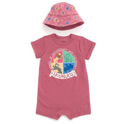 Toddler Boys Romper and Bucket Sun Hat Outfit Set
