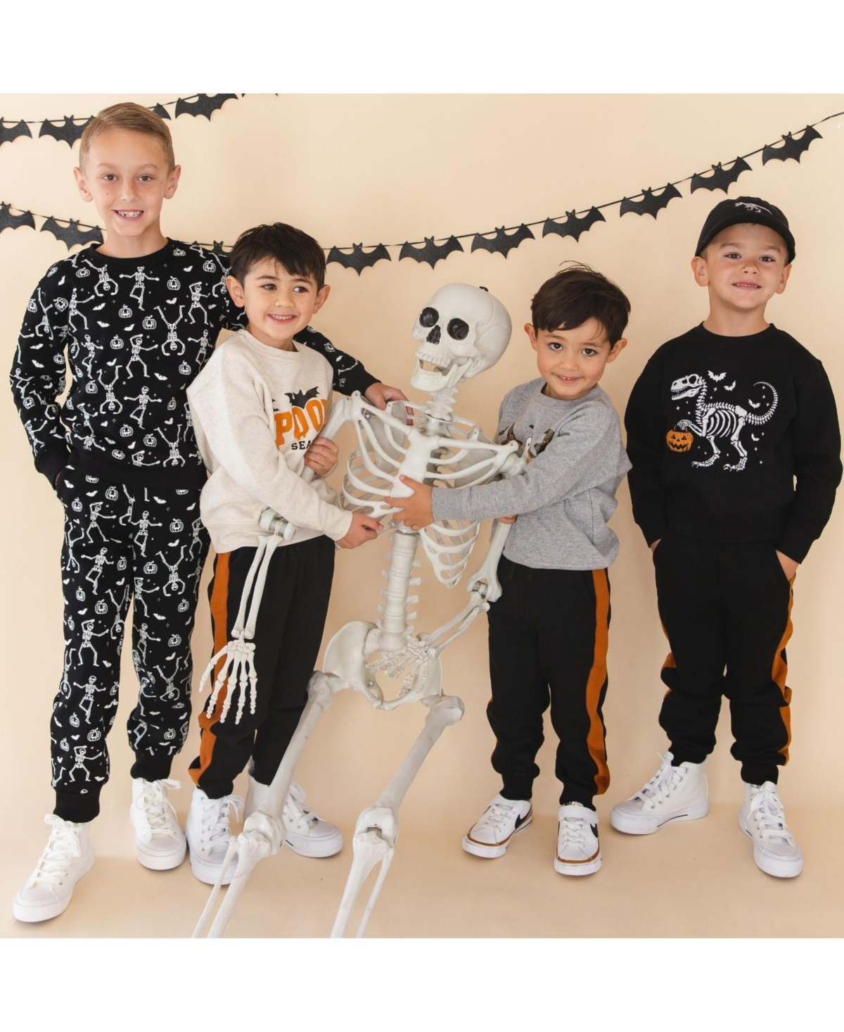 Sweet Wink Big Boys 10-12 Glow The Dark Silly Skelly Halloween Sweatshirt