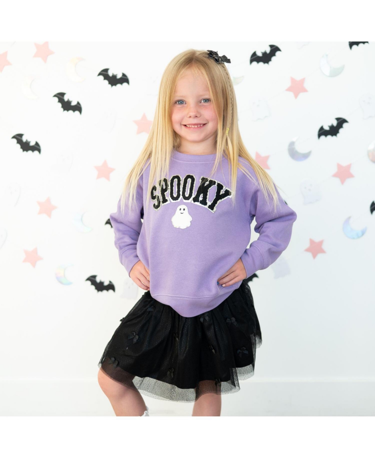 Sweet Wink Toddler Girls 2T-4T Spooky Ghost Patch Halloween Sweatshirt