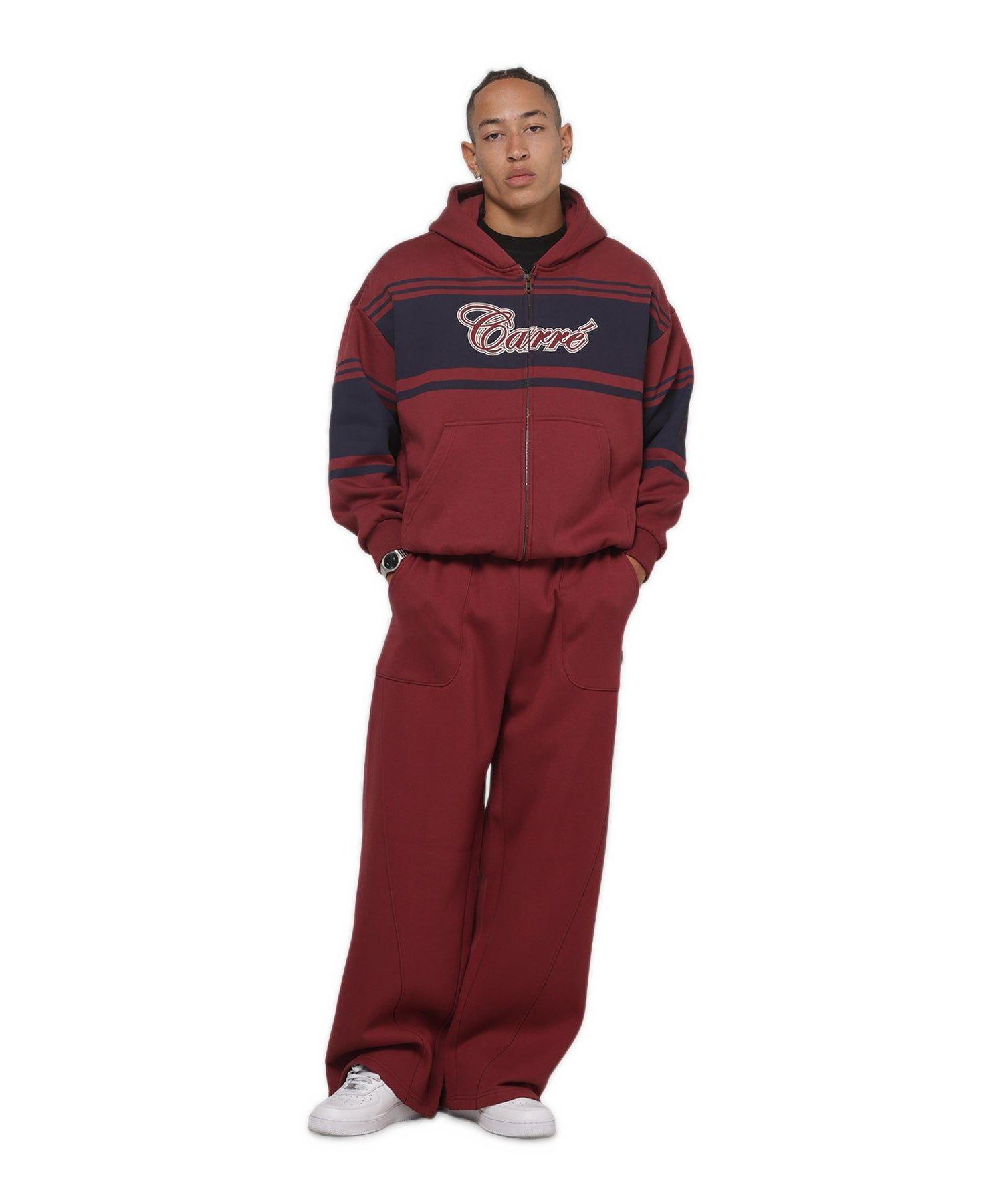 Men's Varsity Oversized Wide-Leg Track Pants