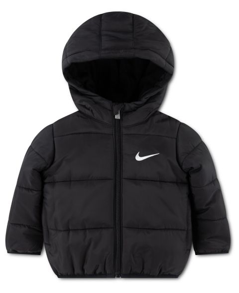 Куртка Nike Essentials Hooded Fleece-Lined Puffer Jacket для малышей, цвет: Чёрный