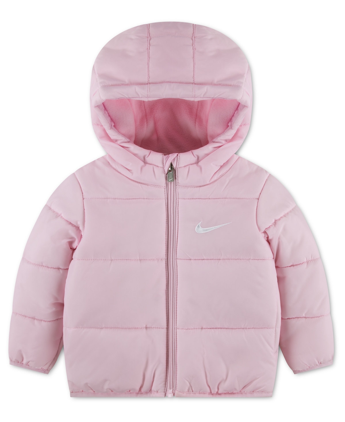 Nike Baby Boys' and Girls' Essentials Hooded Fleece-Lined Puffer Jacket - Pink Foam