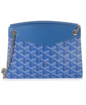 Blue Goyardine Canvas  Mini Rouette Structure
