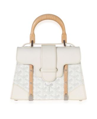 White Goyardine Canvas Structure Mini Saigon Top Handle