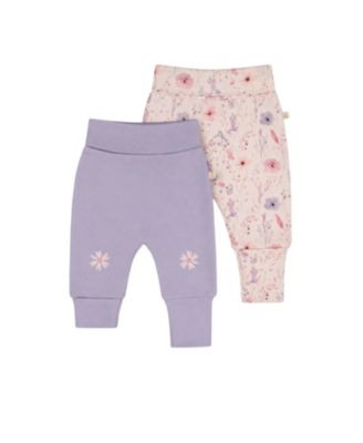 Baby Girl(3M-24M)Two Pack Cotton Evolutive Pants Pink Printed Flowers