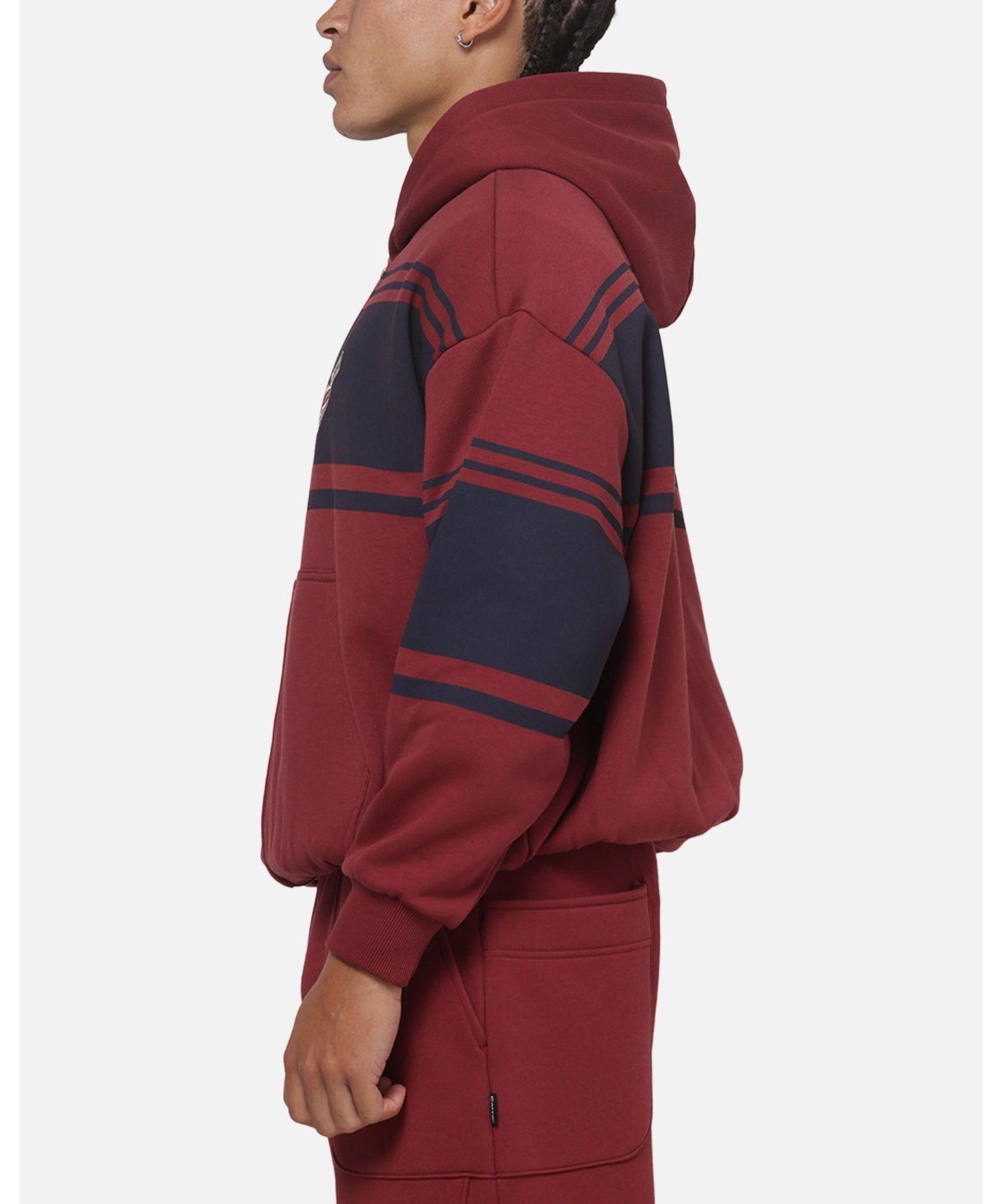 Men's Varsity Stripe Oversized Full Zip Hoodie
