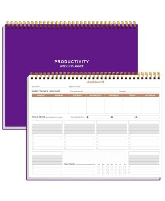 Weekly Productivity Planner Undated 6 Focus Areas Task Tracker Desk Notepad