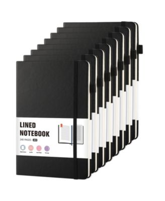 4 Pack A5 Leather Journals With Pen Loop Bookmark Inner Pocket Ruled Blank Pages