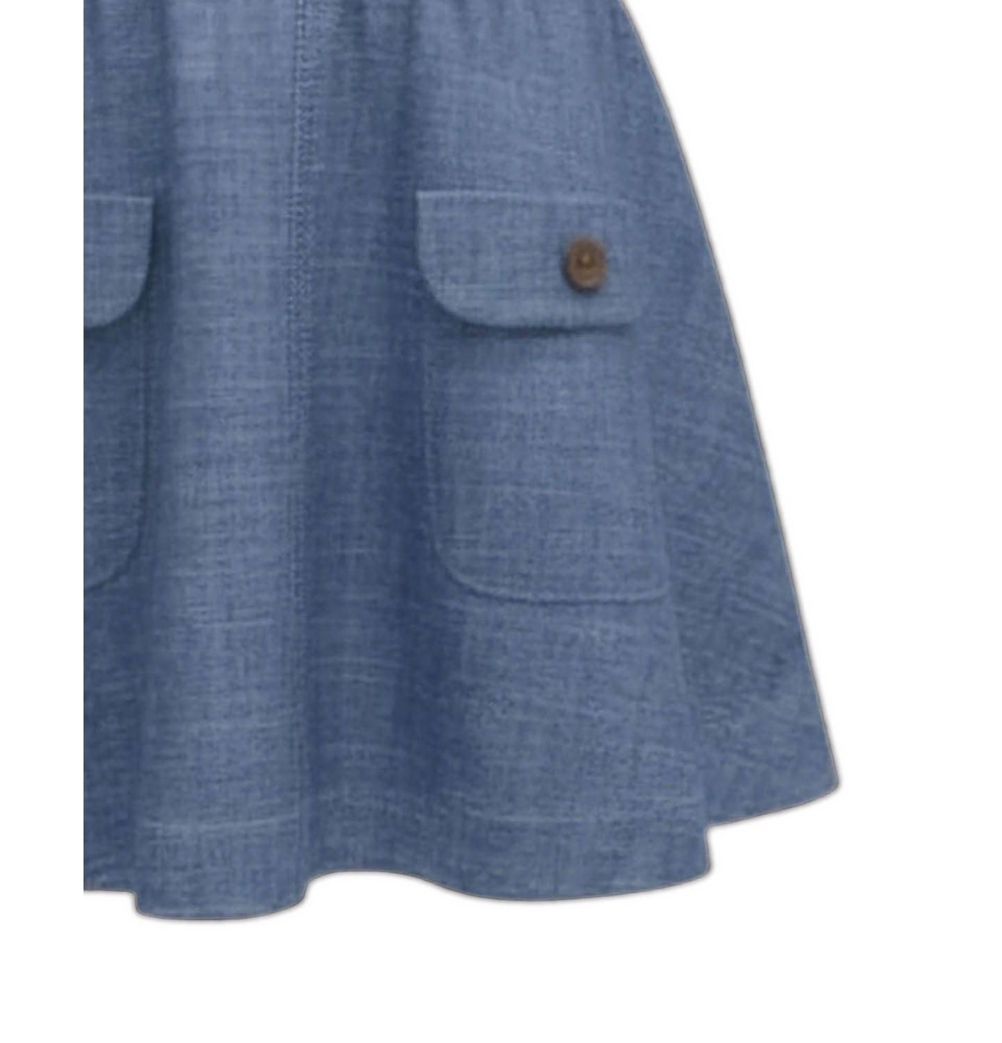Платья Hope & Henry Organic V-Neck Chambray Jumper для девочек, цвет: Шамбре — фото 2
