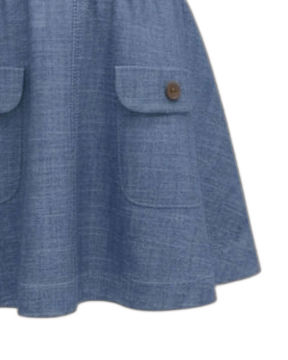 Hope & Henry Little and Big Girl's (6-12) Organic V-Neck Chambray Jumper