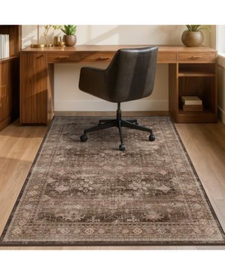 Vintage Decorative Office Chair Mat For Hardwood Tile Floors Washable Non Slip