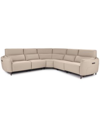 Placido Leather 5-Piece Motion Sectional Sofa