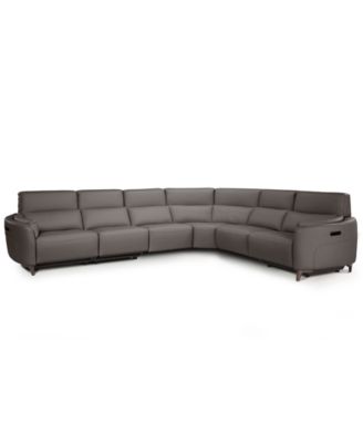 Placido Leather 6-Piece Power Motion Sectional Sofa