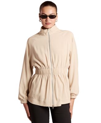 Women's Trey Funnel-Neck Full-Zip Cotton-Blend Jacket
