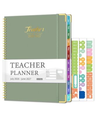 Teacher Planner Academic Year Lesson Book Monthly Weekly Planning Pages Spiral Hardcover Thick No Bleed Paper