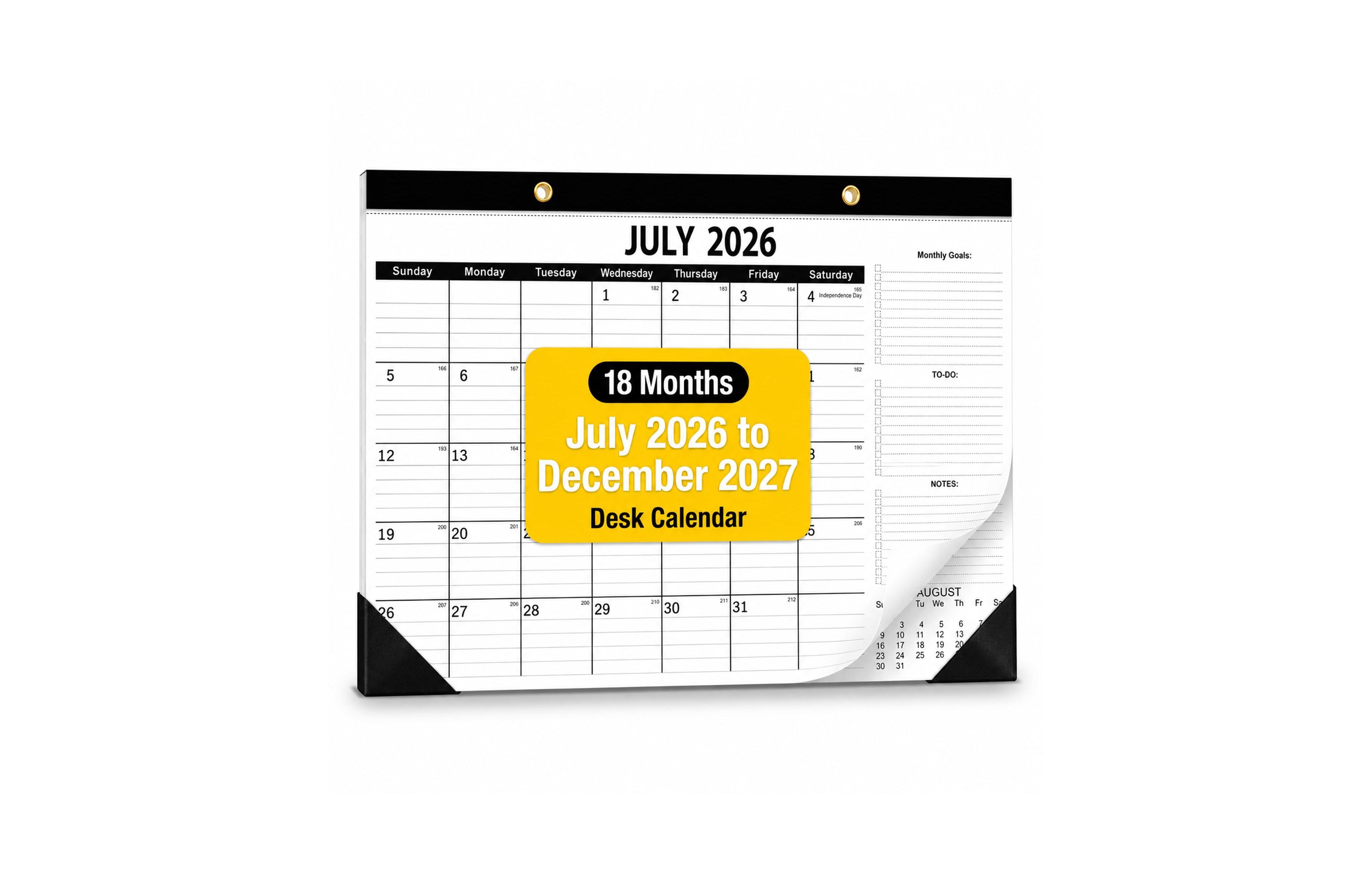 Danrong Monthly Desk Calendar Thick Paper Sturdy Waterproof Cover For Business Planning