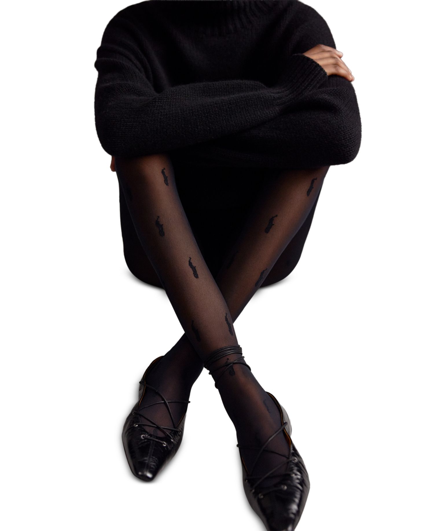Women's Allover Pony Pattern Control Top 20 Denier Tights