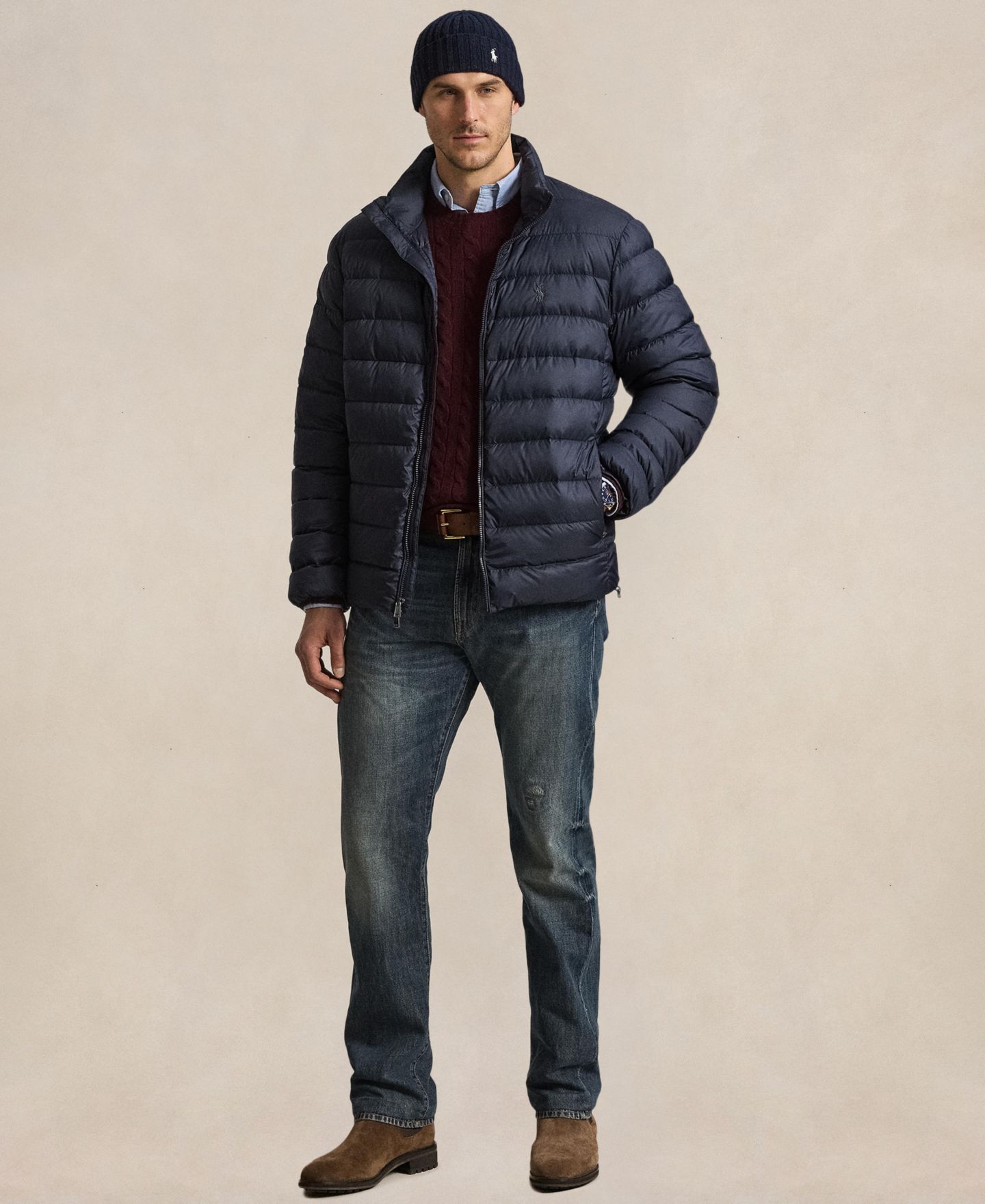 Мужская куртка Polo Ralph Lauren Big & Tall The Colden Puffer Packable Down Jacket, цвет: Тёмно-синий — фото 2
