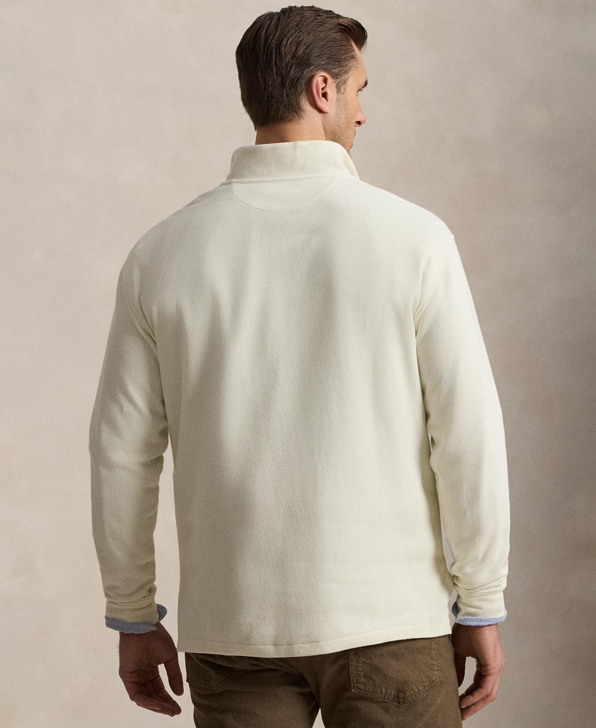 Polo Ralph Lauren Men's Big & Tall Estate-Rib Quarter-Zip Pullover Sweater