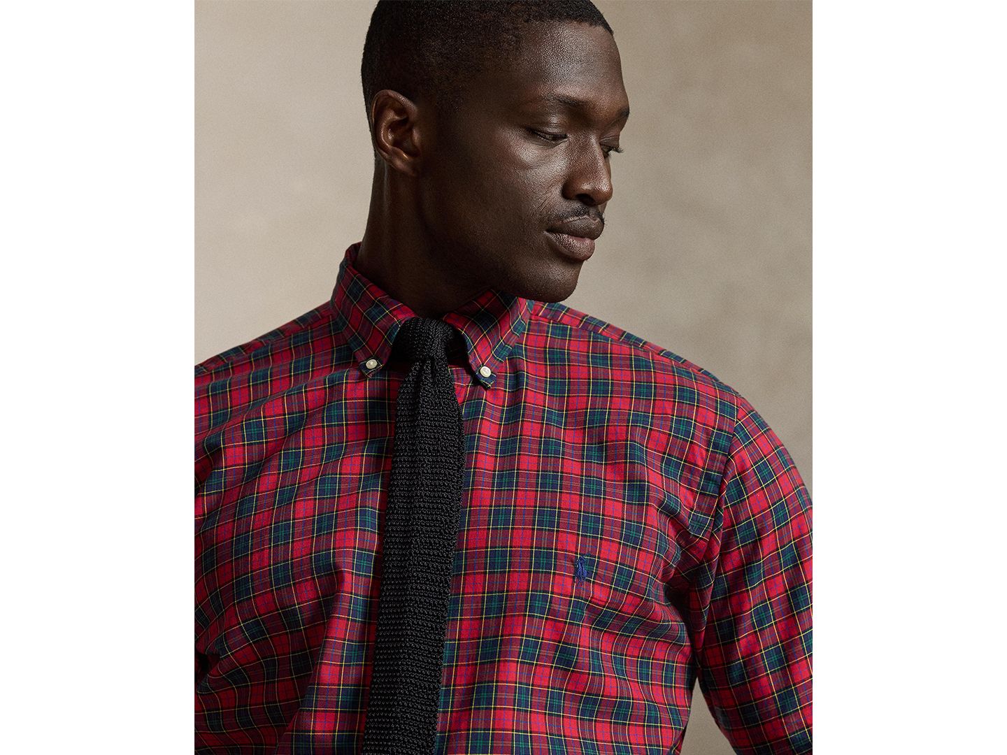 Мужская рубашка Polo Ralph Lauren Big & Tall Cotton Twill, цвет: Мох фиолетовый — фото 7