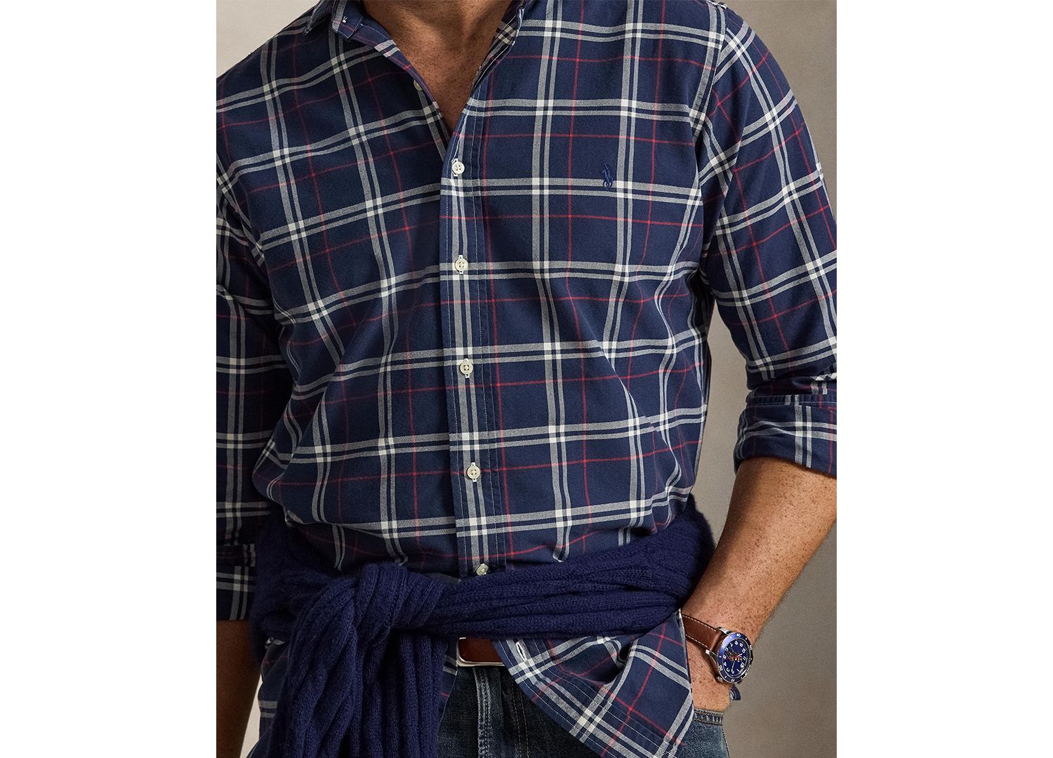 Men's Big & Tall Plaid Oxford Classic-Fit Shirt