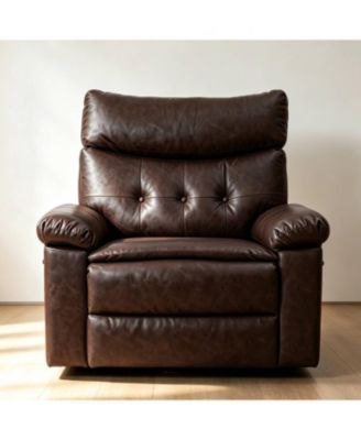 Swivel Recliner Chair Leather Manual Recliner Sofa Chair with Heat and Massage