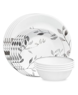Boutique Misty Leaves 12 Pc. Dinnerware Set, Service for 4