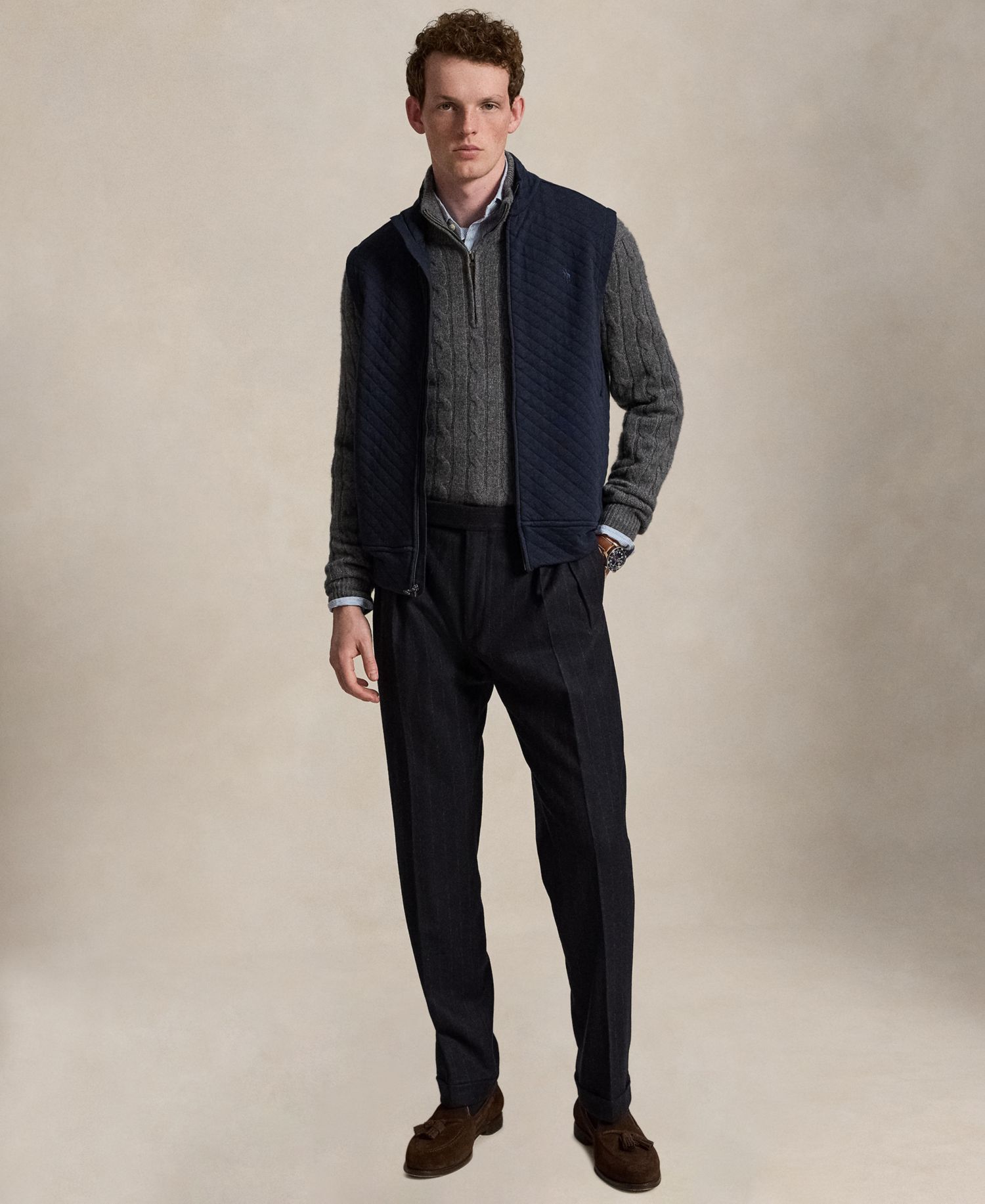 Men's Quilted Double-Knit Jersey Vest