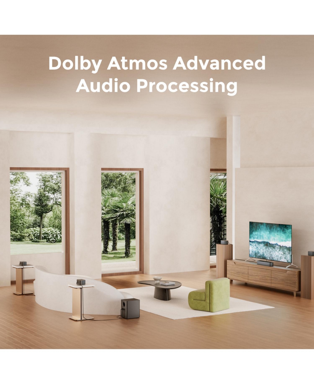 Ultimea Poseidon D80 Boom 7.1 Channel Soundbar with Dolby Atmos, Home Theater Sound System with Wireless Subwoofer, 500W