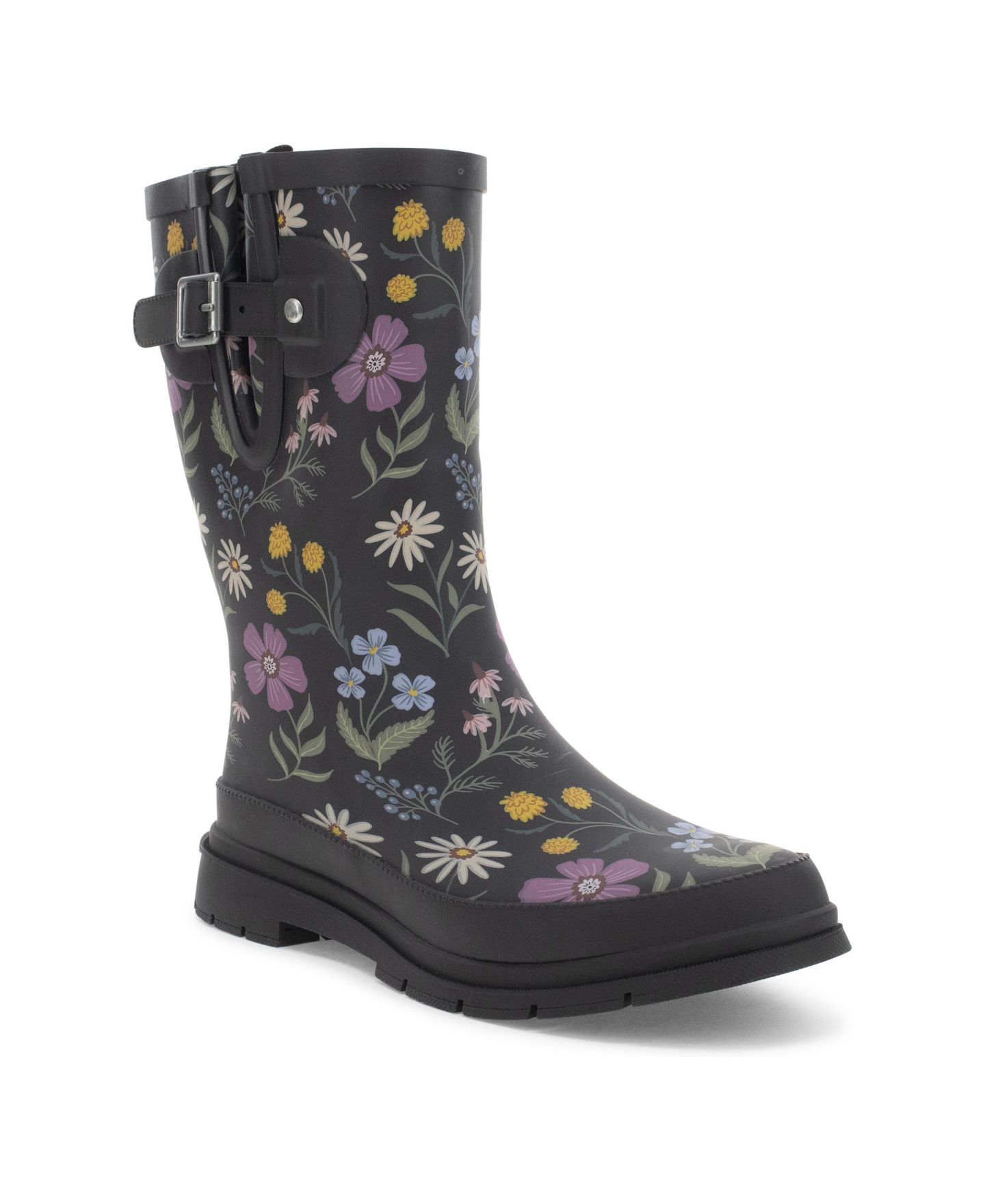 Женские ботинки Western Chief Westerns Chief Wildflower Mid Rain Boot, цвет: Чёрный — фото 1