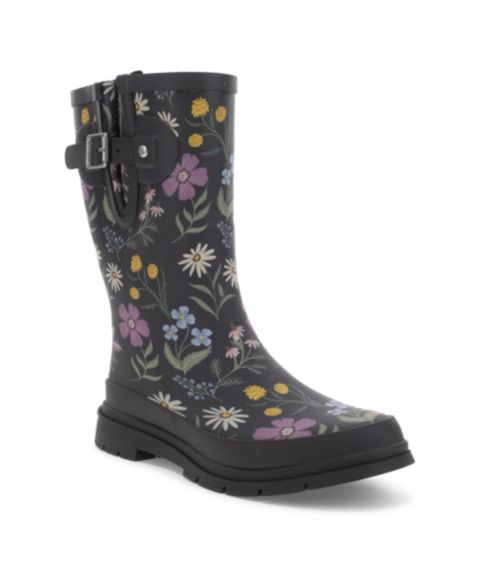 Женские ботинки Western Chief Westerns Chief Wildflower Mid Rain Boot, цвет: Чёрный