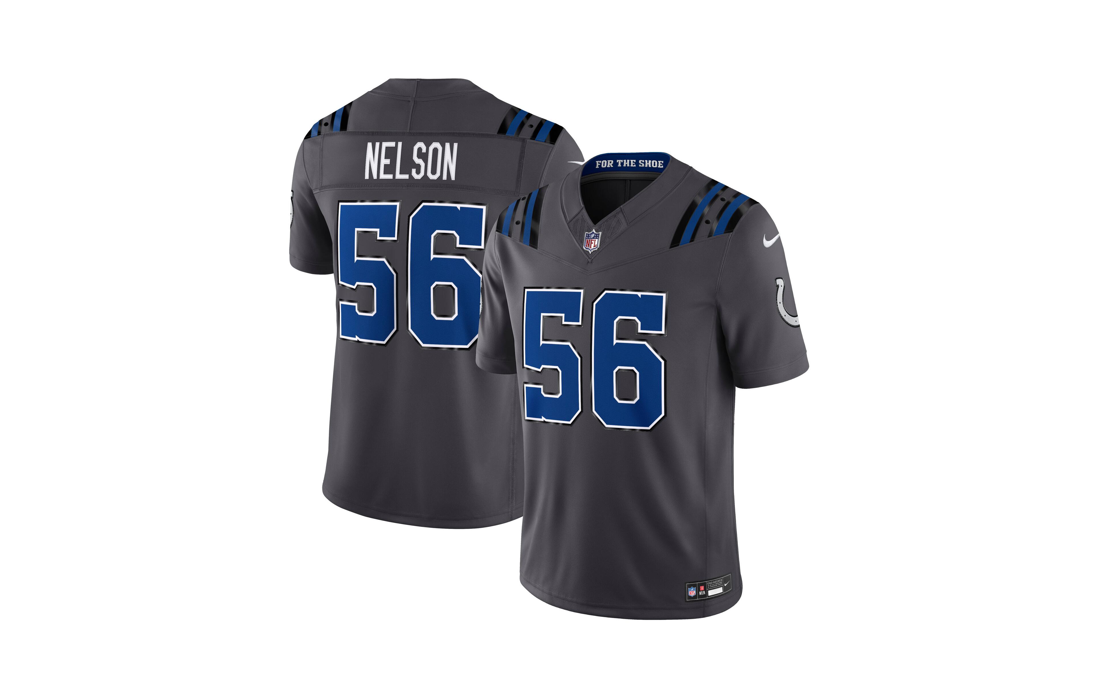 Nike Men's Quenton Nelson Anthracite Indianapolis Colts 2026 Rivalries Collection Vapor F.u.s.e Stitched Limited Jersey